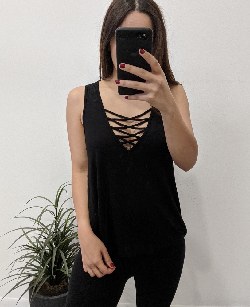 F21 strappy v neck tank top (S)